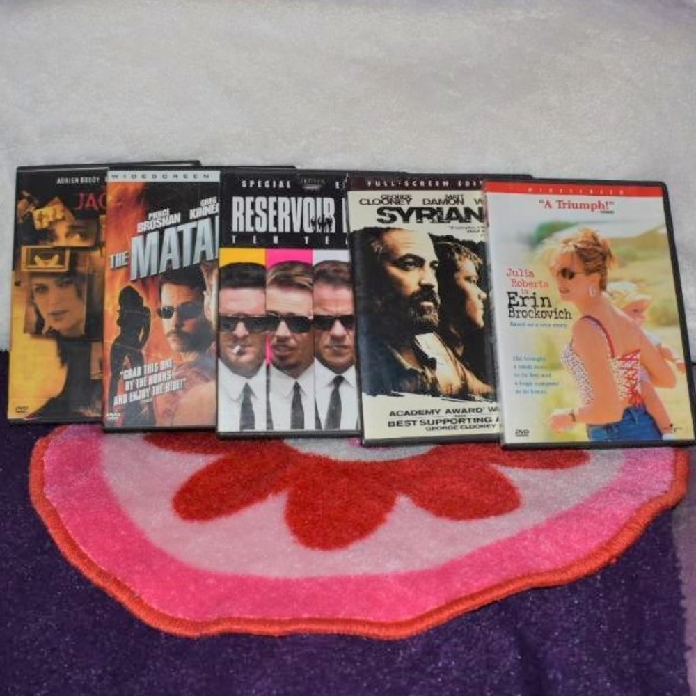 5 Movie DVD Lot Drama Thriller Adventure Heist~Brockovich~Reservoir Dogs~Syriana